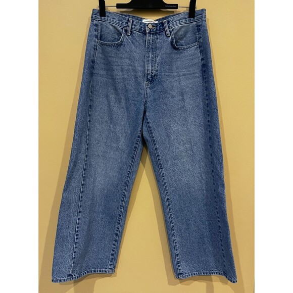 Just Black Barrel Jeans Wide Leg Twist Medium Denim Womens Size 31 - Picture 5 of 14